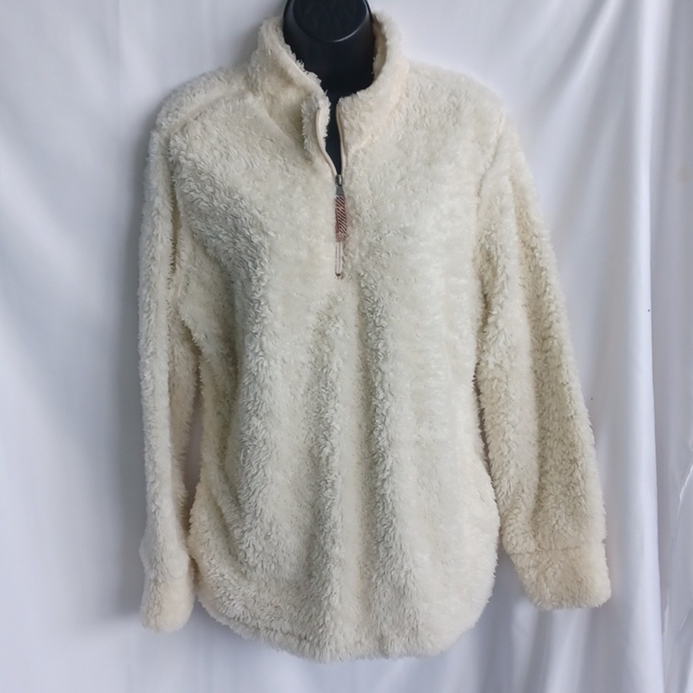 Weatherproof Hooded Sherpa Fleece Jacket Size L, Jersey Lined, 23" PTP, 27"L